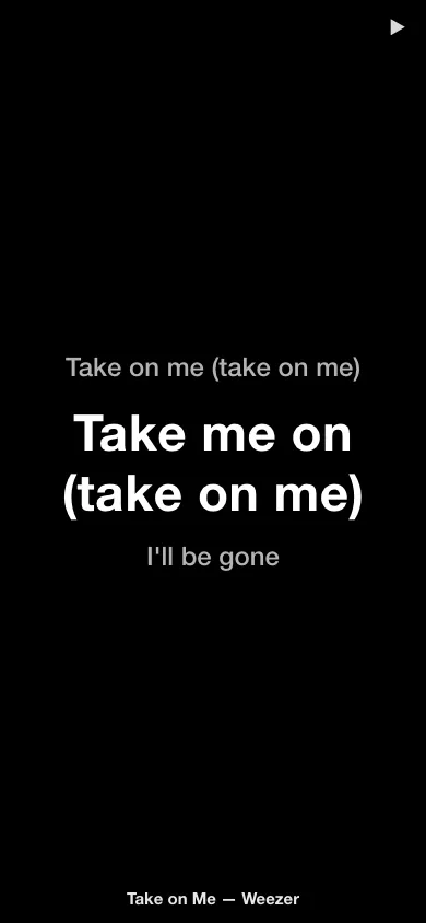 Screenshot of Lyrics