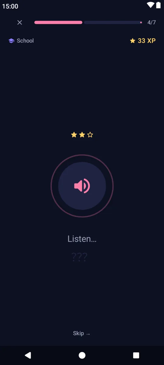 Kikitori screenshot: Phrase 4 of 7
